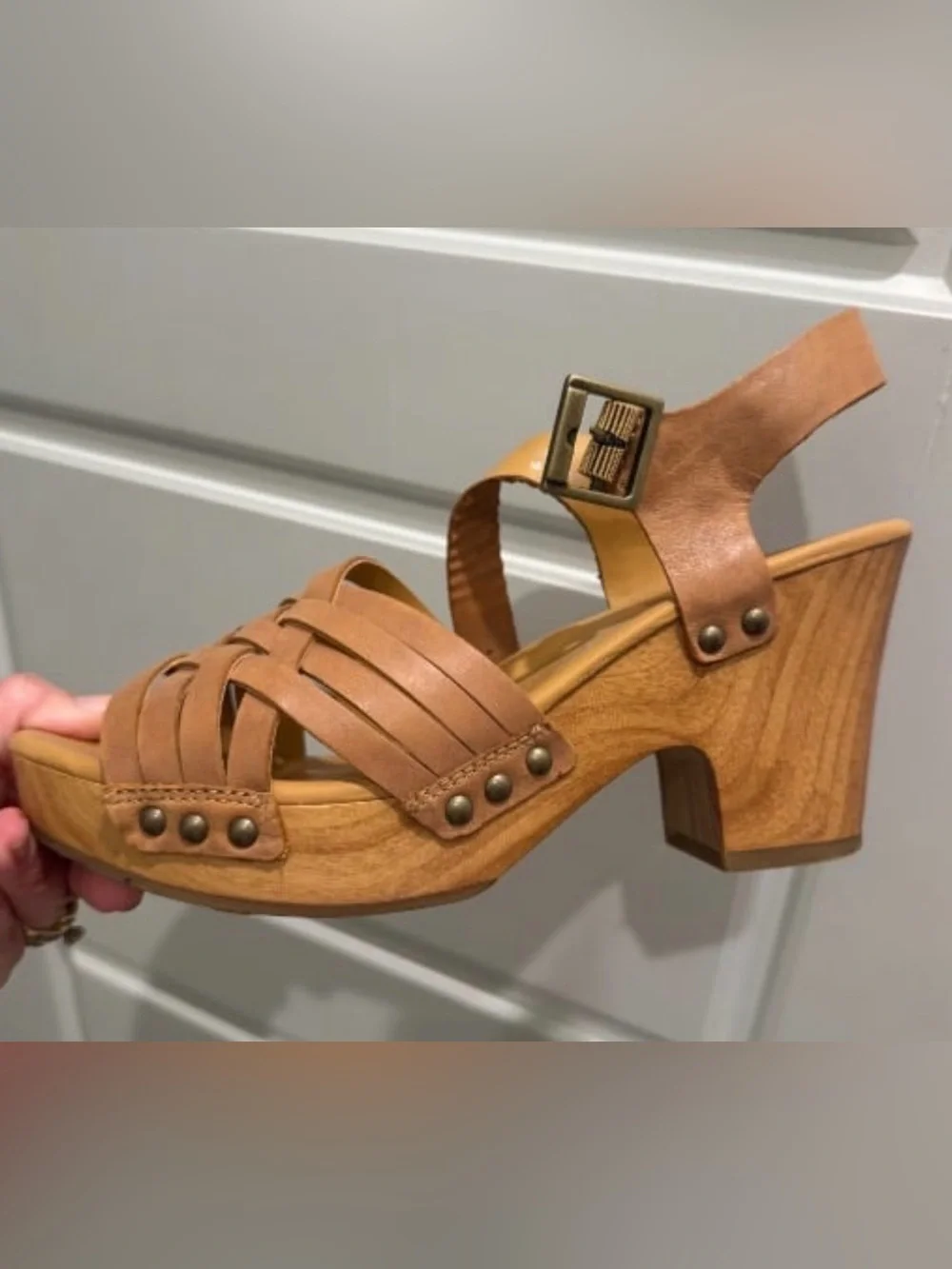 ✨ NIB KORKS Berryessa Women’s Tan Leather Platform Sandals